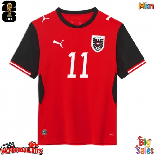 Austria Michael Gregoritsch #11 Replica Home Stadium Shirt World Cup 2026 Short Sleeve